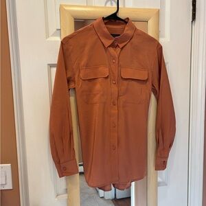 NWT Banana Republic Rust Utility Button Up Shirt - XS - Tie Back